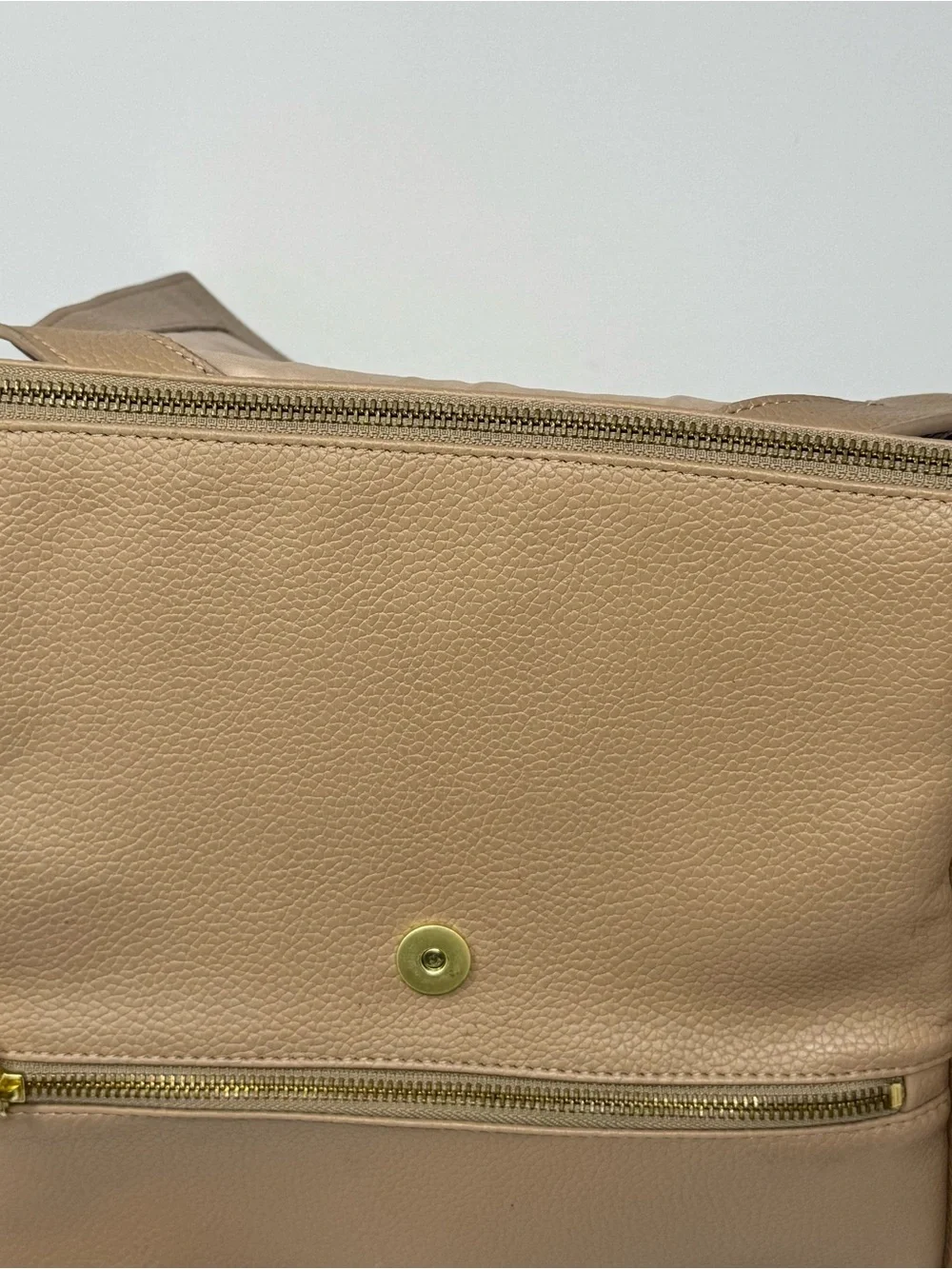 Freshly Picked Classic Diaper Bag Backpack Vegan Leather Nude Beige Large